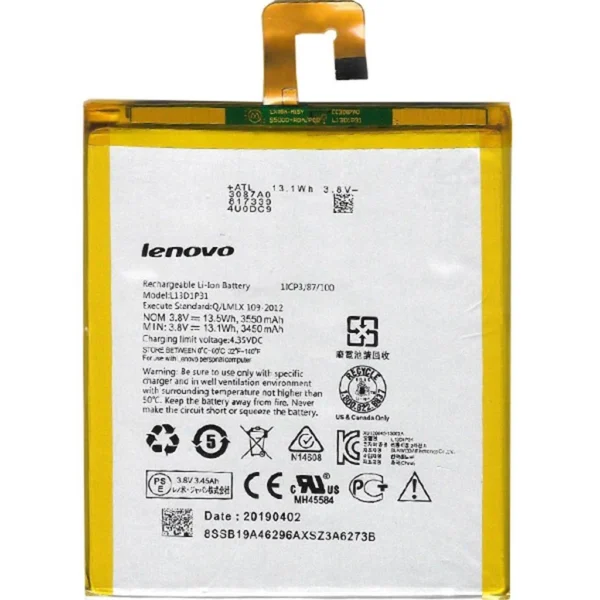 L13D1P31 Kodlu 3.8v 3550mAh Batarya Pil