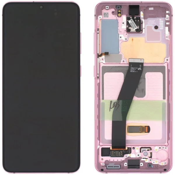 Samsung Galaxy S20 SM-G980 Lcd Ekran Dokunmatik Çıtalı Pembe