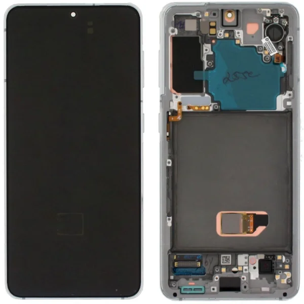 Samsung Galaxy S21 5G SM-G991 Lcd Ekran Dokunmatik Çıtalı Beyaz