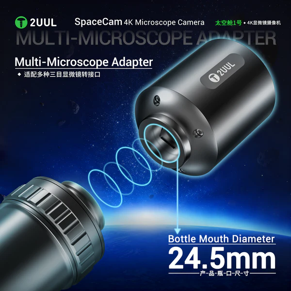 2uul MS01 SpaceCam 829W-Pixel Endüstriyel Elektronik 4K Mikroskop Kamerası