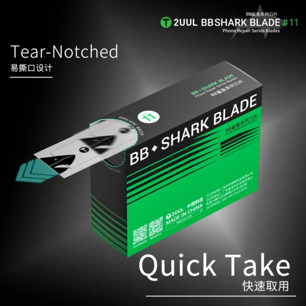 2uul DA18 BB Shark Blade Serisi Yüksek Karbonlu Çelik No.11 Bıçak – 100 Adet