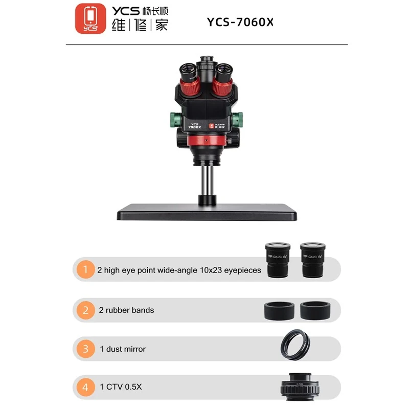 YCS 7060X Led Işıklı Trinoküler Mikroskop Büyük Tabanlı