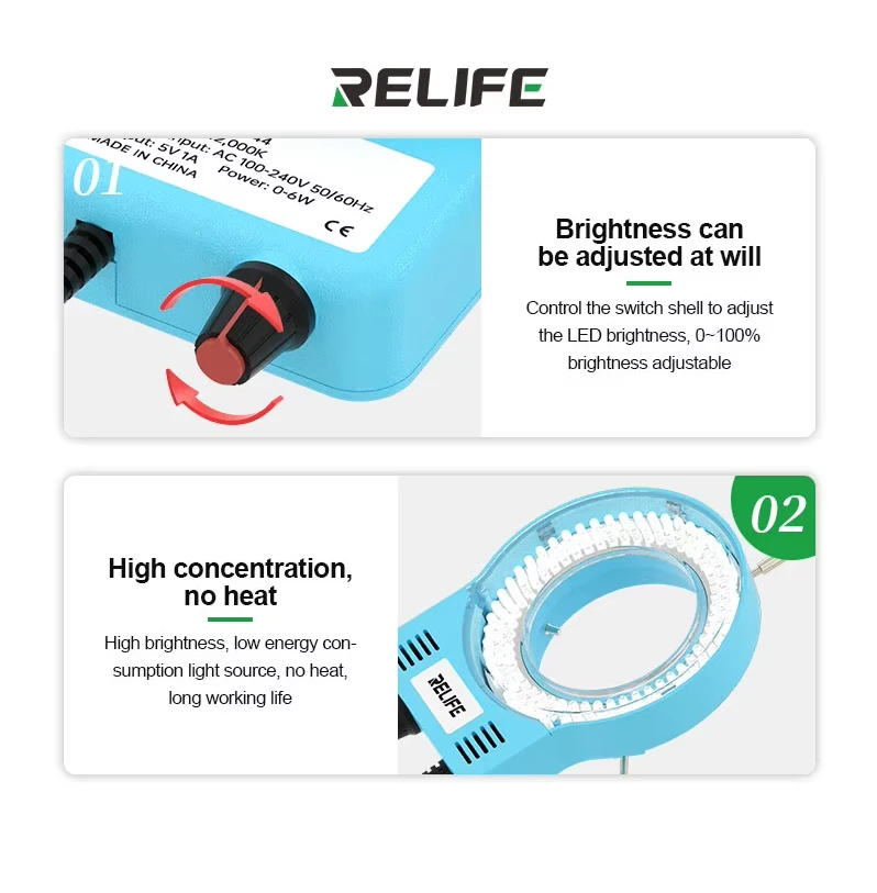 Relife RL-033M 144 Ledli Yüksek Parlaklık Ayarlanabilir Mikroskop Işığı
