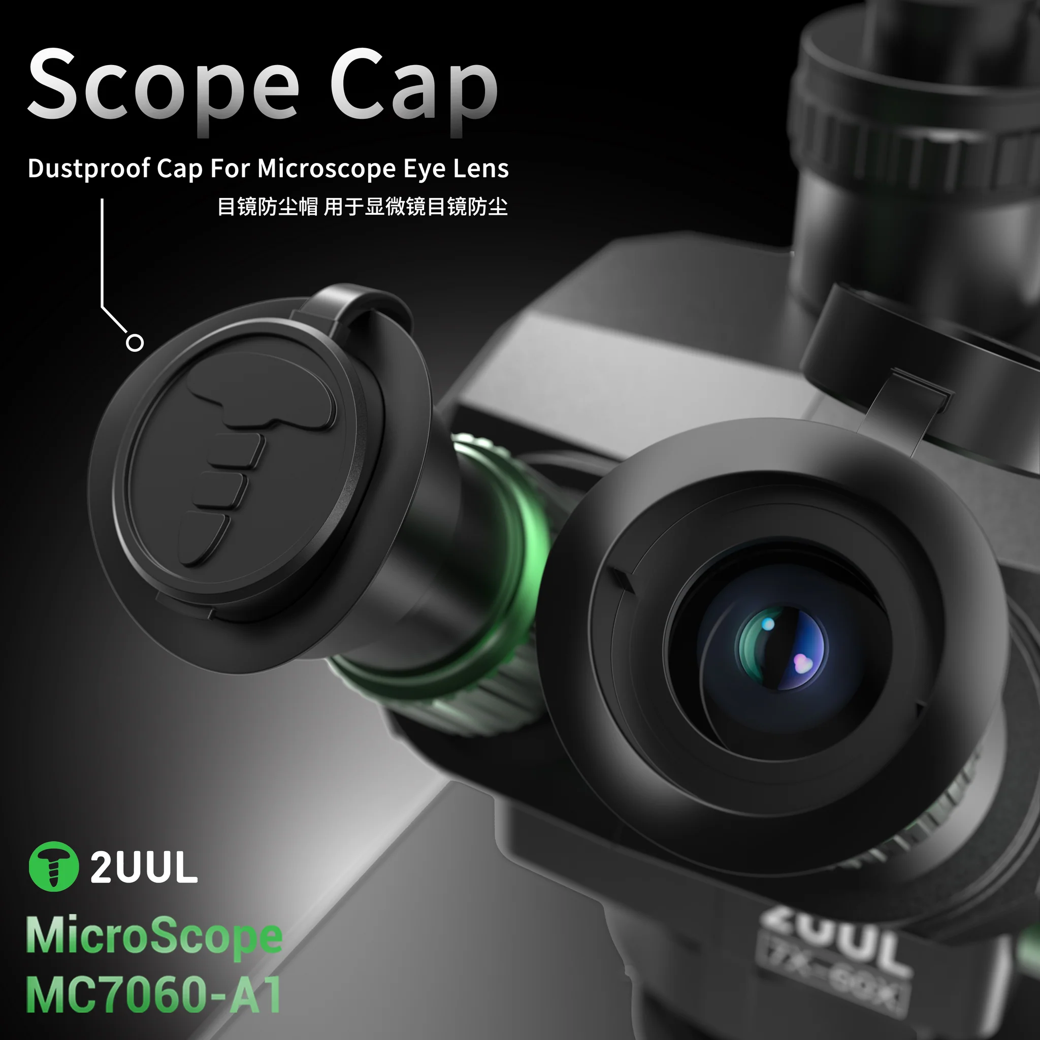 2uul MicroScope MC7060-A1 7-60X Senkron Zoomlu Trinoküler Mikroskop, PCB Mikro İşlemleri İçin