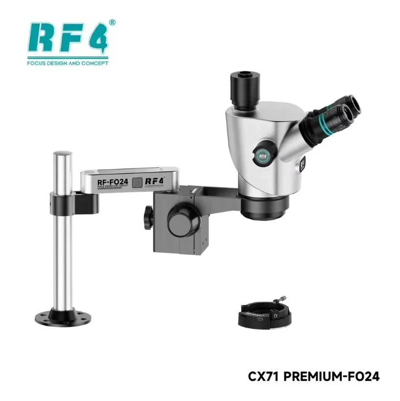 RF4 CX71P-FO24 6.5X-65X Premium Çift Anti-Trinoküler Stereo Mikroskop Başlığı ve FO24 Standı
