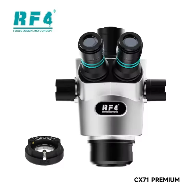 RF4 CX71P-FO24 6.5X-65X Premium Çift Anti-Trinoküler Stereo Mikroskop Başlığı ve FO24 Standı