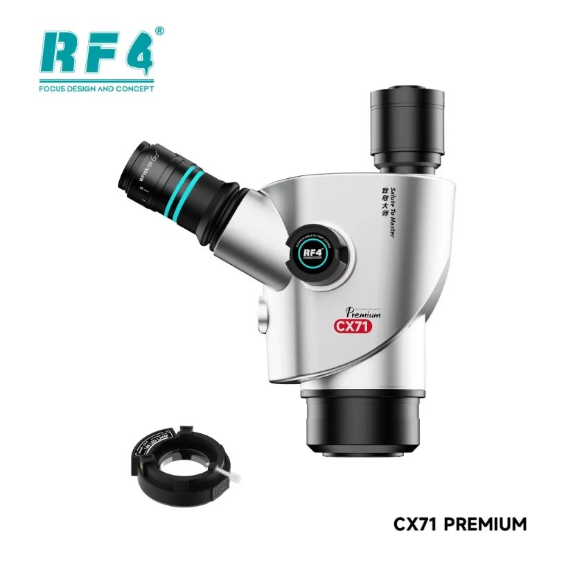 RF4 CX71P-FO24 6.5X-65X Premium Çift Anti-Trinoküler Stereo Mikroskop Başlığı ve FO24 Standı