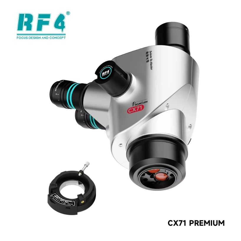 RF4 CX71P-FO24 6.5X-65X Premium Çift Anti-Trinoküler Stereo Mikroskop Başlığı ve FO24 Standı