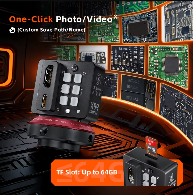 YCS X99 Sony CMOS Sensörlü 8MP 4K Ultra HD Kamera, Trinoküler Stereo Mikroskoplar için