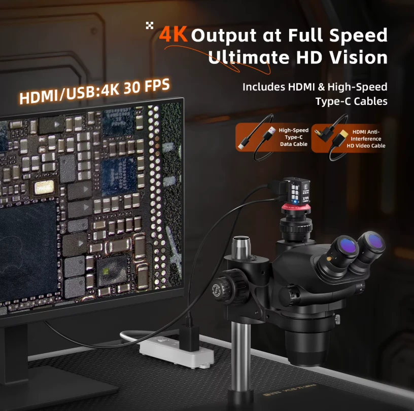 YCS X99 Sony CMOS Sensörlü 8MP 4K Ultra HD Kamera, Trinoküler Stereo Mikroskoplar için