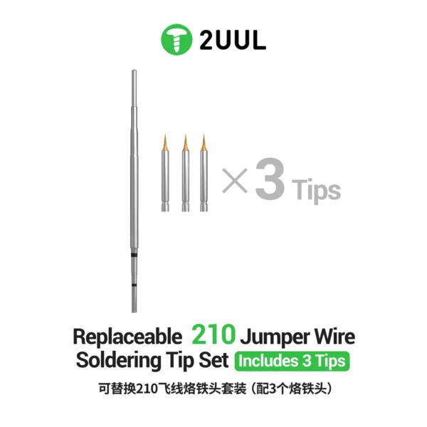 2UUL FD35 Değiştirilebilir 210 Jumper Kablo Lehimleme Ucu Seti (3 Parça/Set)