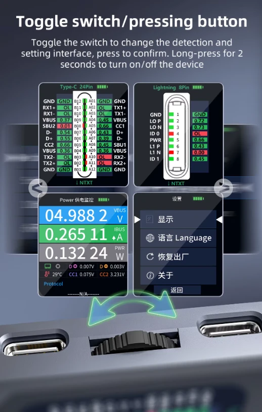 Qianli iBridge A3 Lightning ve Type-C Arayüz Cihazları için Kapsamlı Analiz Test Cihazı