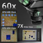 2uul MicroScope MC7060-A1 7-60X Senkron Zoomlu Trinoküler Mikroskop, PCB Mikro İşlemleri İçin - Görsel 3