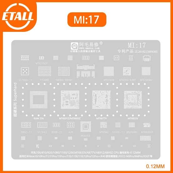 AMAOE Mİ:17 ENTEGRE KALIBI MT6891 – MT6893 MT6877 MT6833 MT6359 MT6365 MT6190