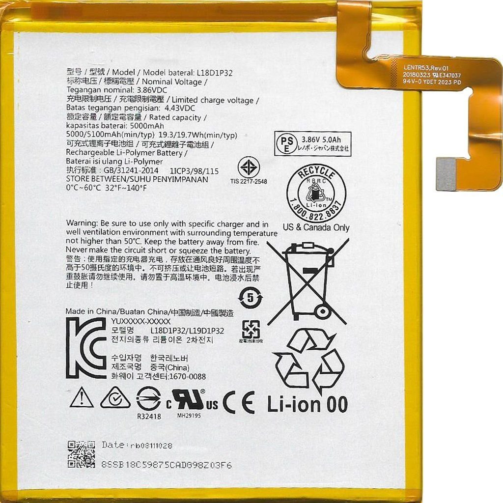 Lenovo Tab M10 TB-X605 Batarya Pil