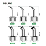 Relife 861 10MM 45° Eğik Isı Hava Tabancası Nozulu (Başlık) 861 / 856AE / 712 / 713 / TR1300 / TR1 için - Görsel 2