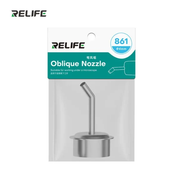 Relife 861 4MM 45° Eğik Isı Hava Tabancası Nozulu (Başlık) 861 / 856AE / 712 / 713 / TR1300 / TR1 için