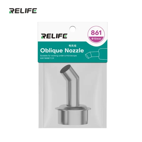 Relife 861 10MM 45° Eğik Isı Hava Tabancası Nozulu (Başlık) 861 / 856AE / 712 / 713 / TR1300 / TR1 için