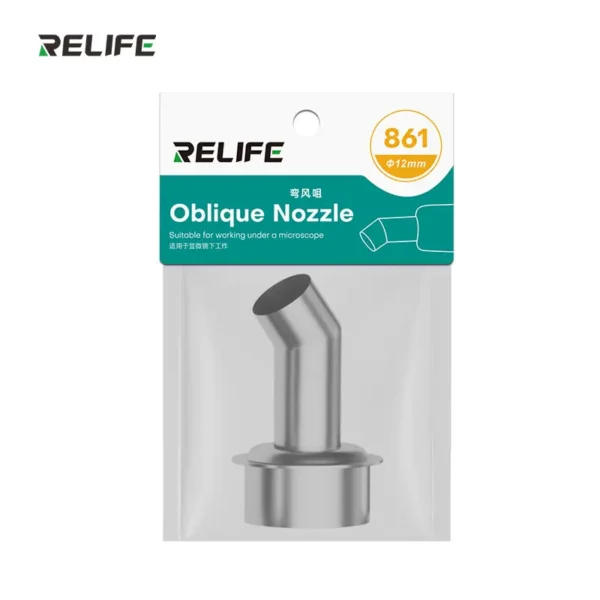 Relife 861 12MM 45° Eğik Isı Hava Tabancası Nozulu (Başlık) 861 / 856AE / 712 / 713 / TR1300 / TR1 için